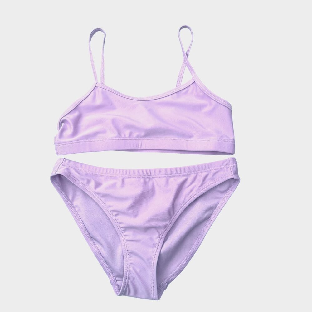ID Ideology Big Girls Pastel Lavender Bikini Set Size Medium Bathing Suit